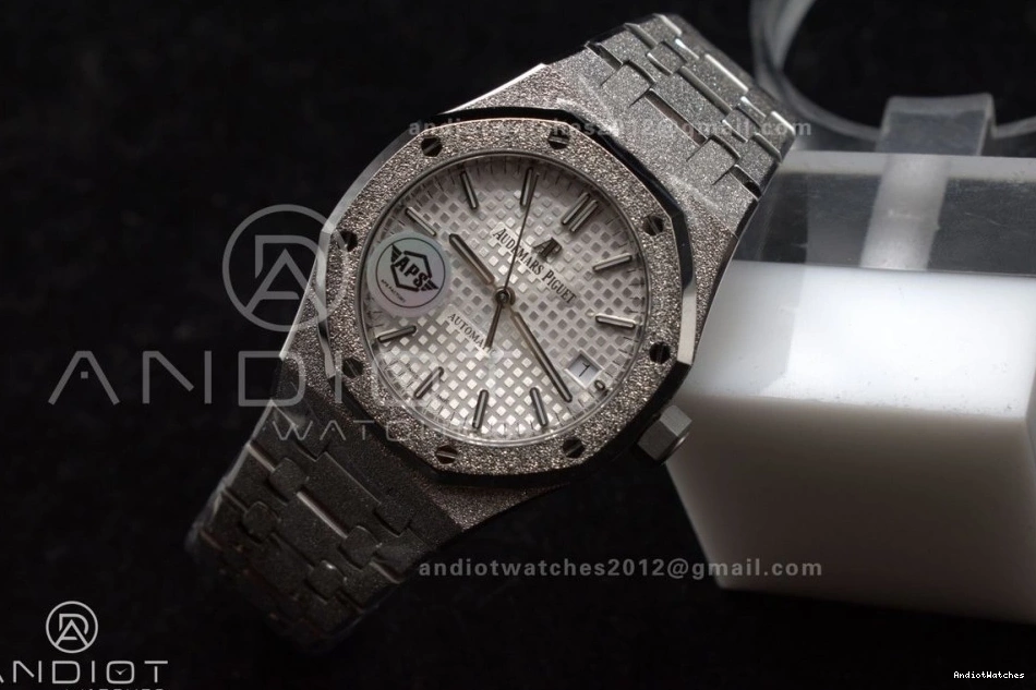 White Affordable Frosted Oak Edition Dial Bracelet 37mm On SS Super SS 15454 1:1 APSF Royal Textured SA3120 Best 1033 Clone 0920